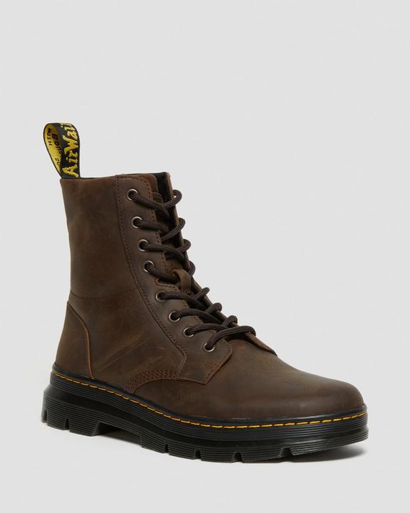 Dr. Martens Combs Crazy Horse Leather Casual Boots Marrom | SN-DM84410