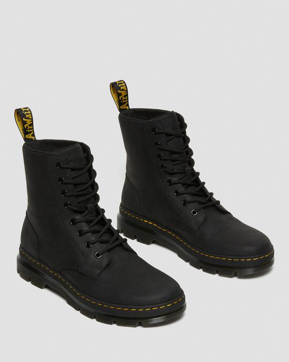 Dr. Martens Combs Leather Casual Boots Pretas | SN-DM84418
