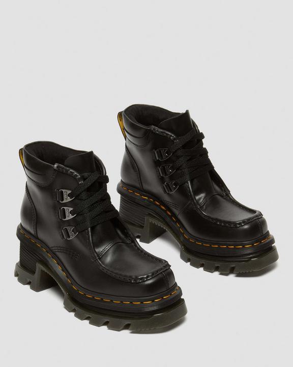 Dr. Martens Corran 3-Eye Atlas Leather Heeled Boots Pretas | SN-DM84372