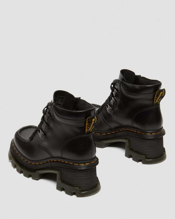 Dr. Martens Corran 3-Eye Atlas Leather Heeled Boots Pretas | SN-DM84372