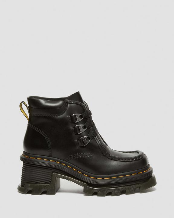 Dr. Martens Corran 3-Eye Atlas Leather Heeled Boots Pretas | SN-DM84372