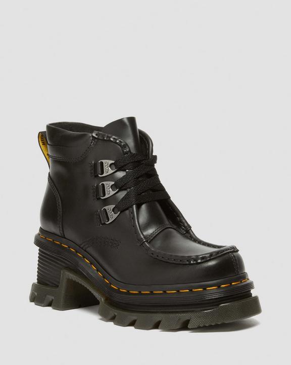 Dr. Martens Corran 3-Eye Atlas Leather Heeled Boots Pretas | SN-DM84372