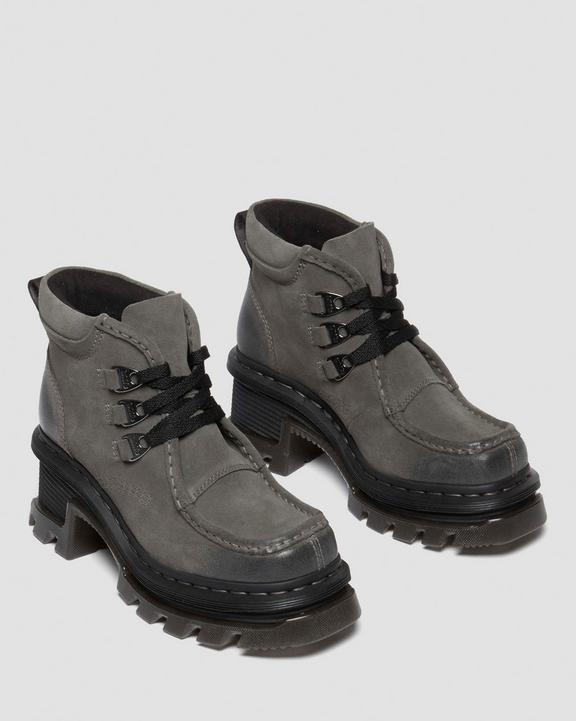 Dr. Martens Corran 3-Eye Suede Heeled Boots Cinzentas | SN-DM84388