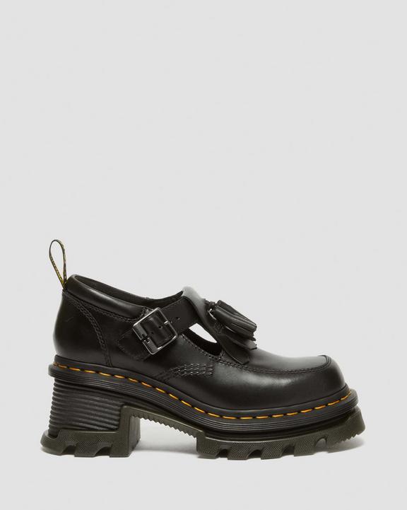 Dr. Martens Corran Atlas Leather Mary Jane Heeled Shoes Pretas | SN-DM84375