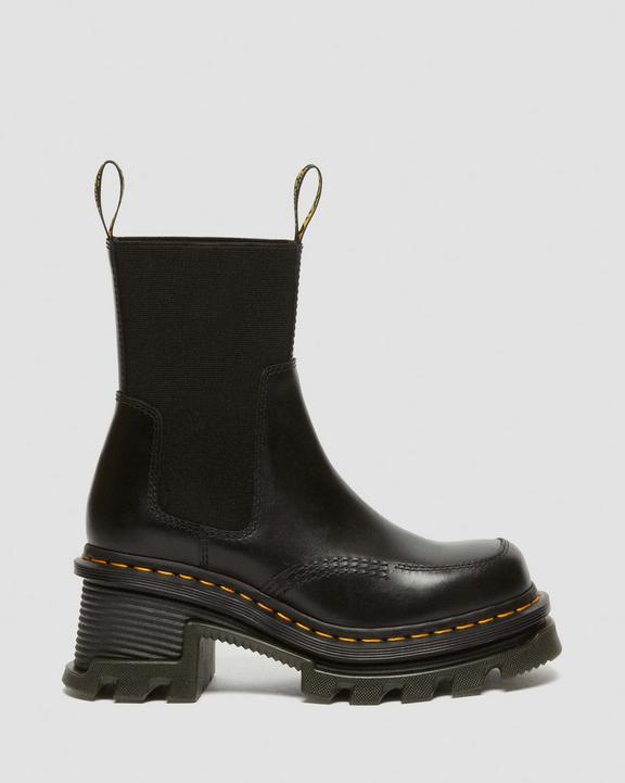 Dr. Martens Corran Chelsea Atlas Leather Heeled Boots Pretas | SN-DM84224