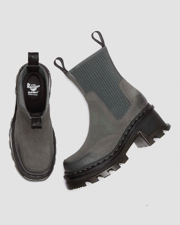 Dr. Martens Corran Chelsea Waxy Suede Heeled Boots Cinzentas | SN-DM84370