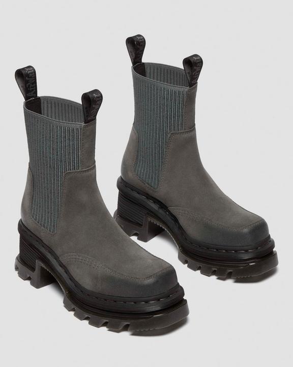 Dr. Martens Corran Chelsea Waxy Suede Heeled Boots Cinzentas | SN-DM84647