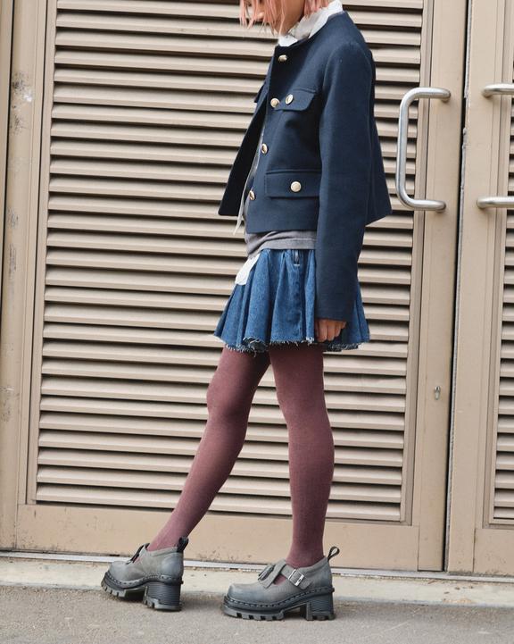 Dr. Martens Corran Waxy Suede Mary Jane Heeled Shoes Cinzentas | SN-DM84389
