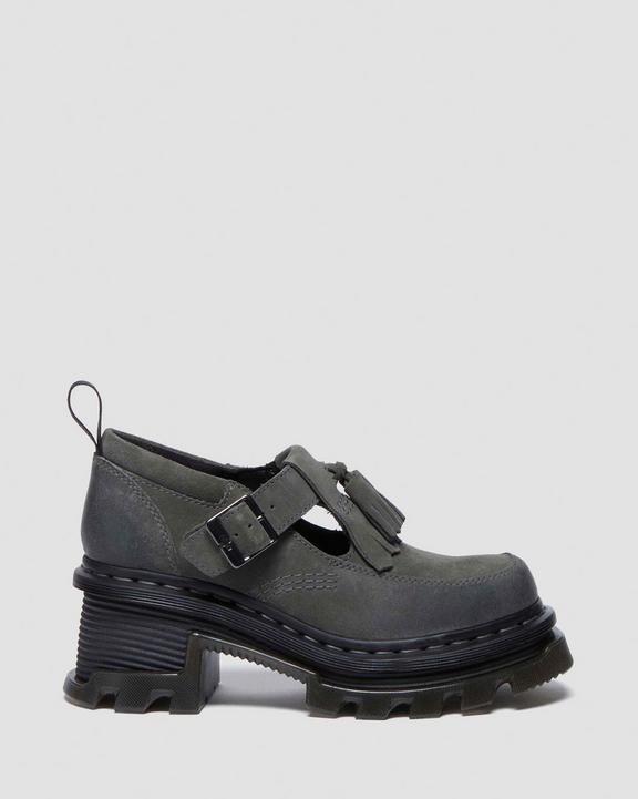 Dr. Martens Corran Waxy Suede Mary Jane Heeled Shoes Cinzentas | SN-DM84389