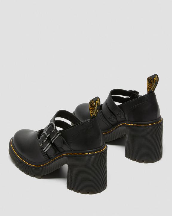 Dr. Martens Eviee Sendal Leather Heeled Shoes Pretas | SN-DM84464