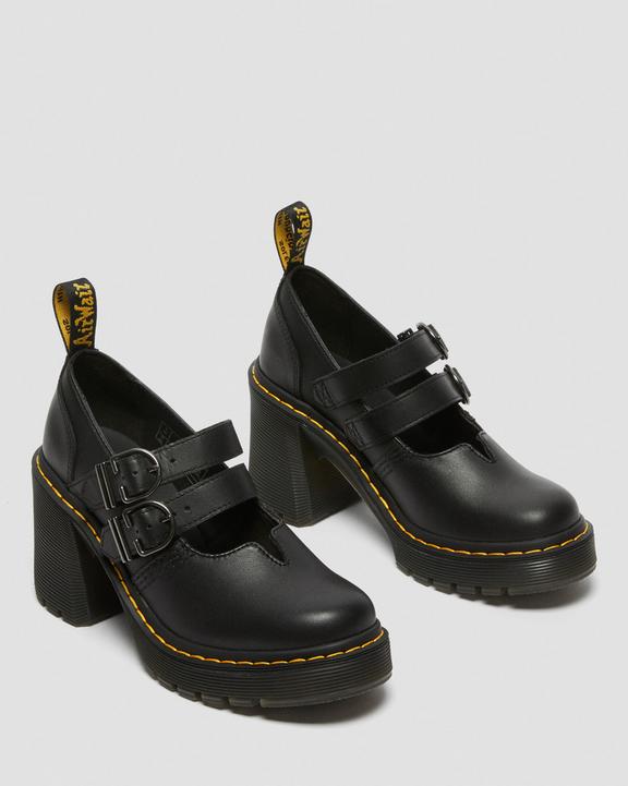 Dr. Martens Eviee Sendal Leather Heeled Shoes Pretas | SN-DM84739