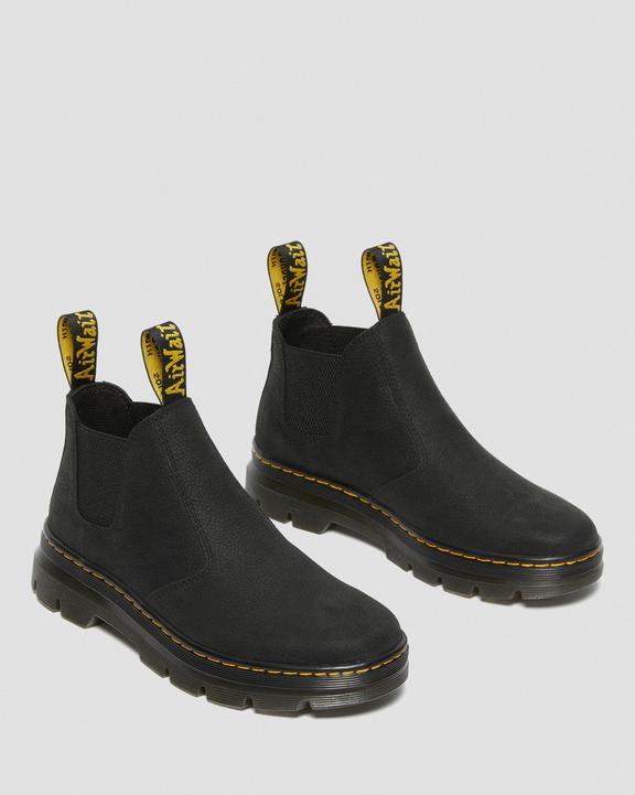 Dr. Martens Hardie II Couro Chelsea Trabalho Boots Pretas | SN-DM84321
