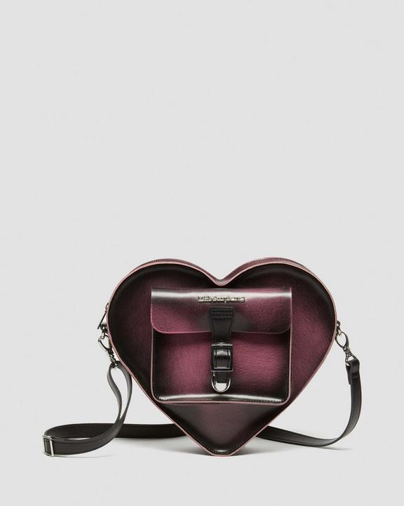 Dr. Martens Heart Shaped Distressed Leather Backpack Black/Pink | SN-DM84775