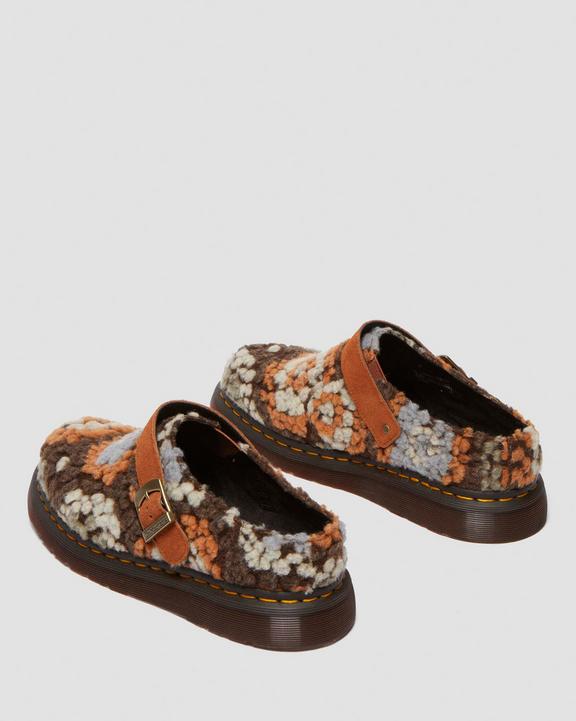 Dr. Martens Isham Crochet Wool Suede Mules Marrom | SN-DM84424