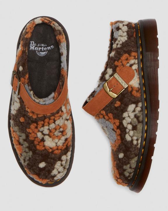 Dr. Martens Isham Crochet Wool Suede Mules Marrom | SN-DM84598