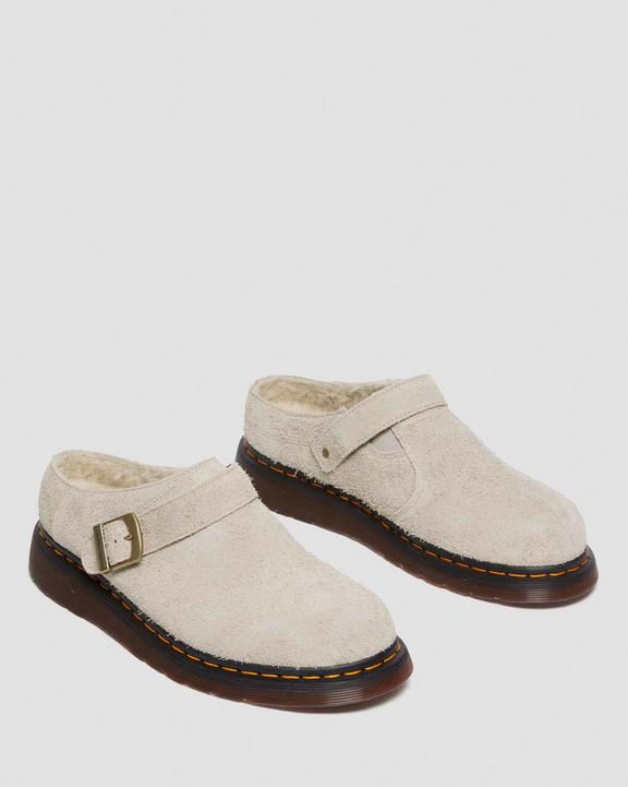 Dr. Martens Isham Faux Shearling Lined Suede Slingback Mules Cinzentas Marrom | SN-DM84580