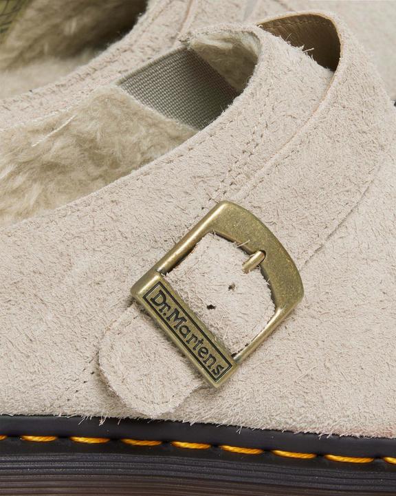Dr. Martens Isham Faux Shearling Lined Suede Slingback Mules Cinzentas Marrom | SN-DM84580