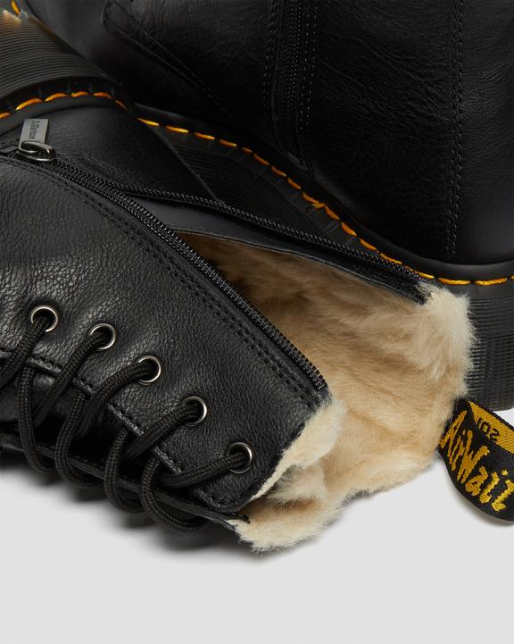 Dr. Martens Jadon Boot Leather Faux Fur Lined Platforms Pretas | SN-DM84990