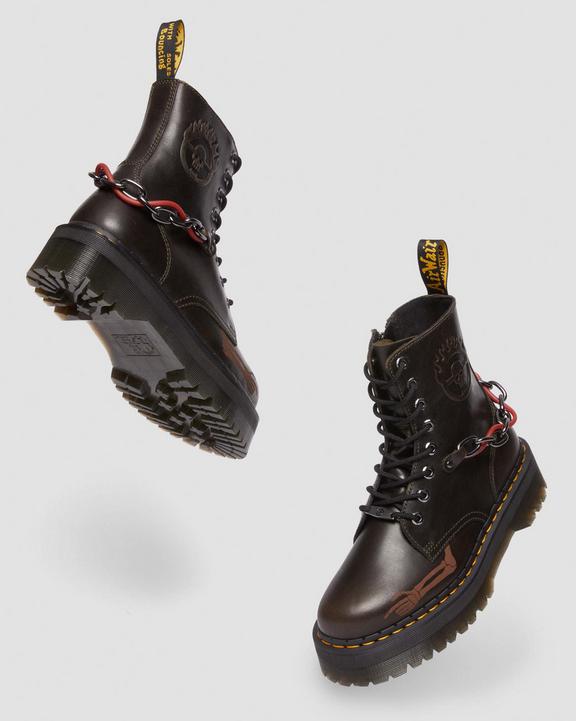 Dr. Martens Jadon Boot WB Mad Max Leather Platforms Cinzentas Escuro Marrom | SN-DM84796