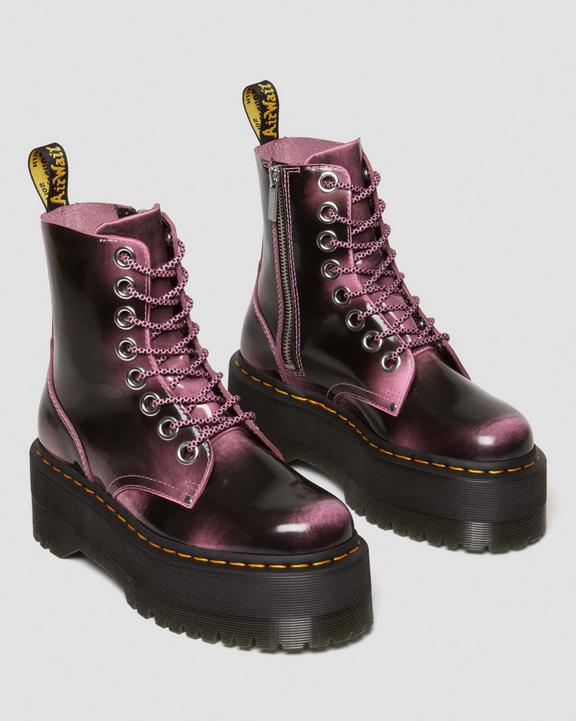 Dr. Martens Jadon Max Boot Distressed Leather Platforms Rosa | SN-DM84695