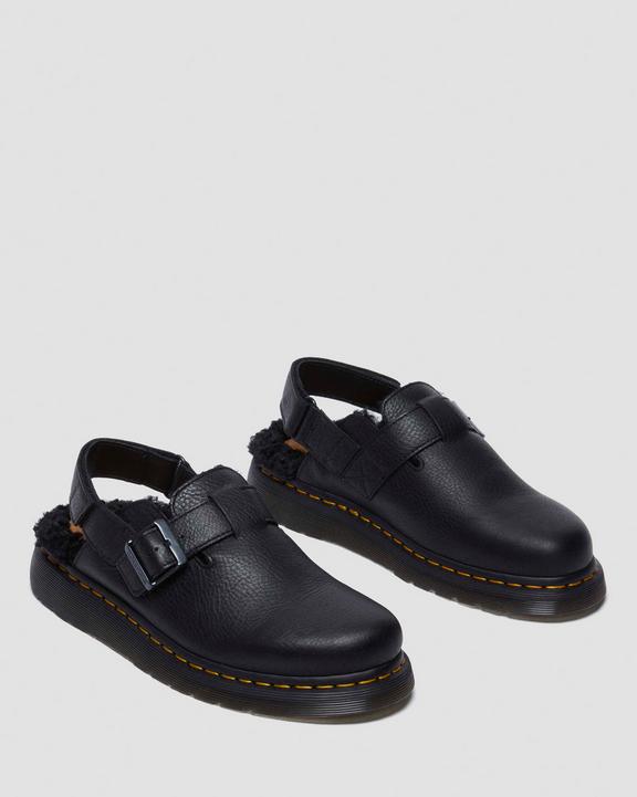 Dr. Martens Jorge II Ambassador Faux Fur Lined Slingback Mules Pretas | SN-DM84594