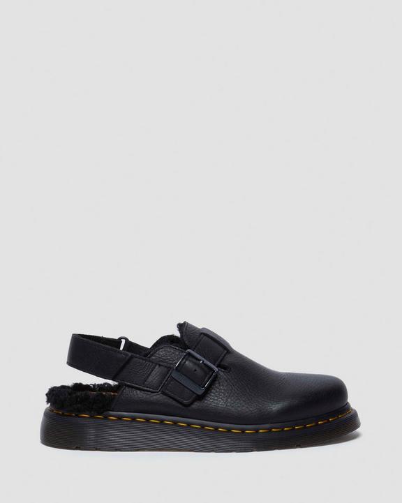 Dr. Martens Jorge II Ambassador Faux Fur Lined Slingback Mules Pretas | SN-DM84975