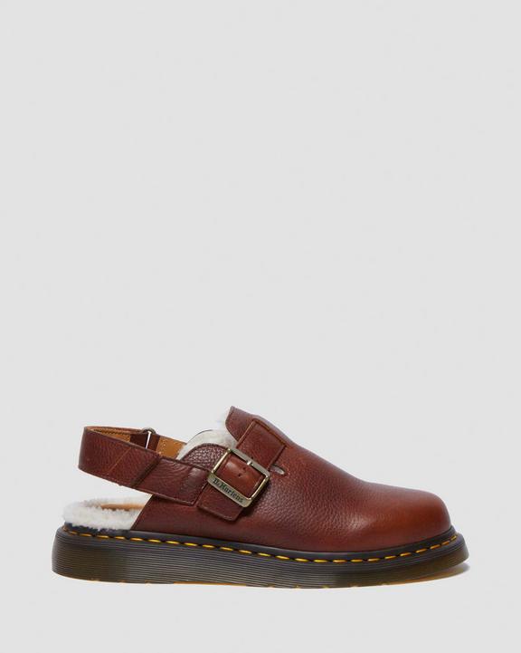 Dr. Martens Jorge II Ambassador Faux Fur Lined Slingback Mules Marrom | SN-DM84976