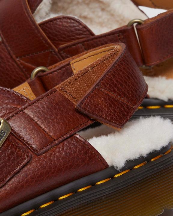 Dr. Martens Jorge II Ambassador Faux Fur Lined Slingback Mules Marrom | SN-DM85085