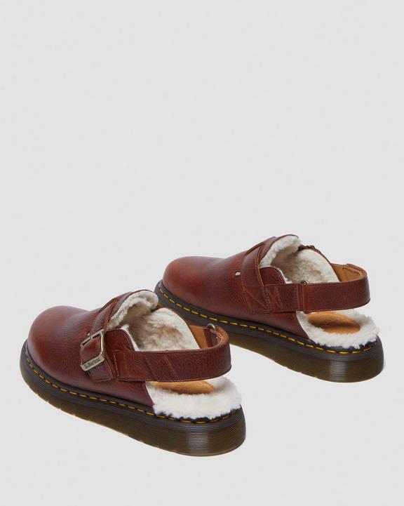 Dr. Martens Jorge II Ambassador Faux Fur Lined Slingback Mules Marrom | SN-DM85085