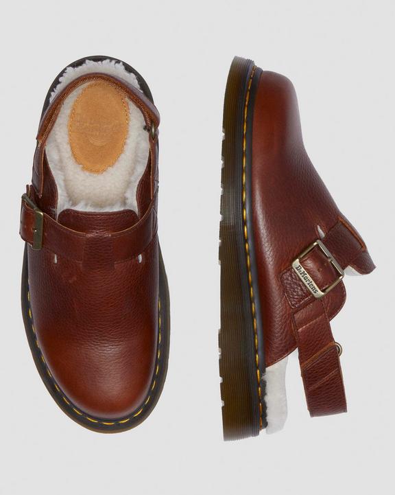 Dr. Martens Jorge II Ambassador Faux Fur Lined Slingback Mules Marrom | SN-DM85085