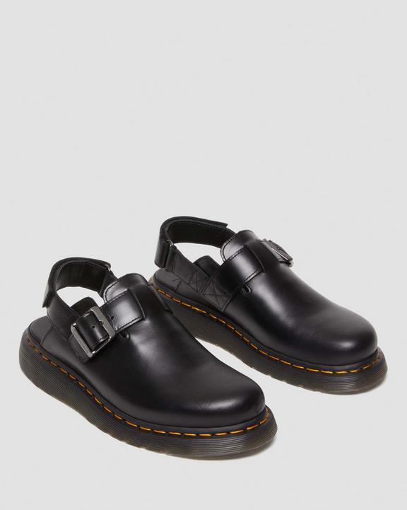 Dr. Martens Jorge II Brando Leather Slingback Mules Pretas | SN-DM85092