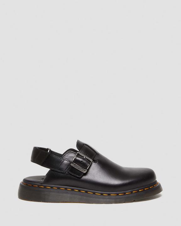 Dr. Martens Jorge II Brando Leather Slingback Mules Pretas | SN-DM85092