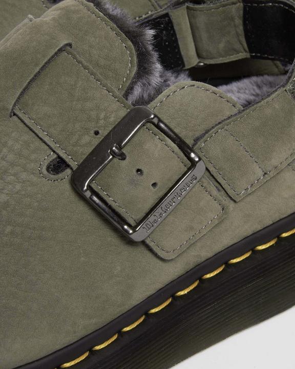 Dr. Martens Jorge II Faux Fur Lined Nubuck Slingback Mules Cinzentas | SN-DM84444