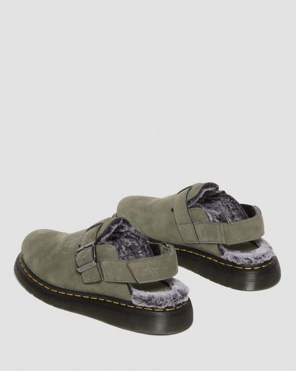 Dr. Martens Jorge II Faux Fur Lined Nubuck Slingback Mules Cinzentas | SN-DM84444