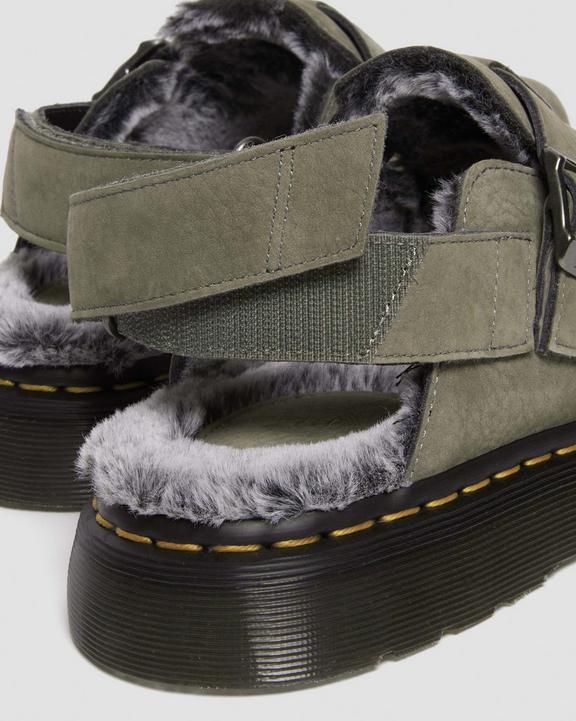 Dr. Martens Jorge II Faux Fur Lined Nubuck Slingback Mules Cinzentas | SN-DM84444