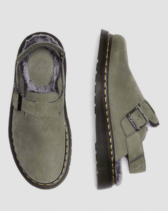 Dr. Martens Jorge II Faux Fur Lined Nubuck Slingback Mules Cinzentas | SN-DM84444