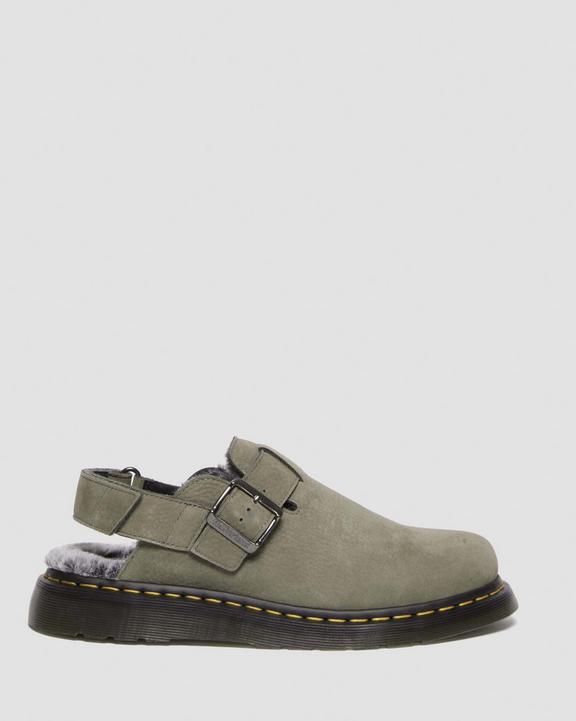 Dr. Martens Jorge II Faux Fur Lined Nubuck Slingback Mules Cinzentas | SN-DM84585