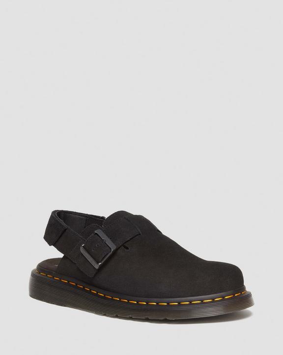 Dr. Martens Jorge II Suede Slingback Mules Pretas | SN-DM84611