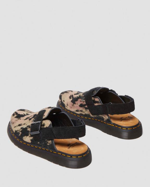 Dr. Martens Jorge Ii Contrast Hair On Slingback Mule Black/Beige | SN-DM85102