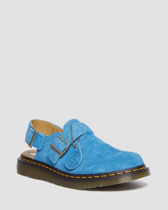 Dr. Martens Jorge Made in England Suede Slingback Mules Azuis | SN-DM84579
