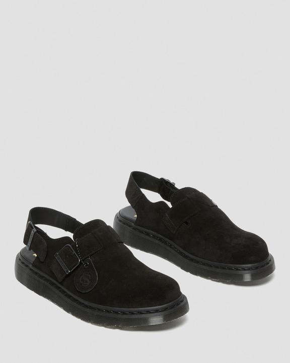 Dr. Martens Jorge Made in England Suede Slingback Mules Pretas | SN-DM85079