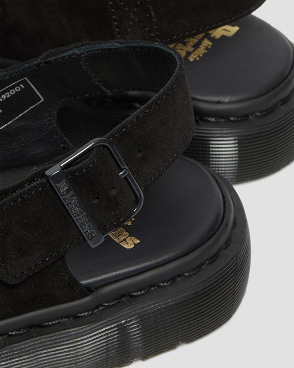 Dr. Martens Jorge Made in England Suede Slingback Mules Pretas | SN-DM85079