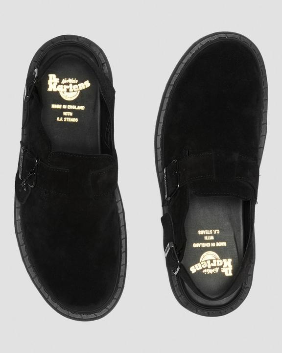 Dr. Martens Jorge Made in England Suede Slingback Mules Pretas | SN-DM85079