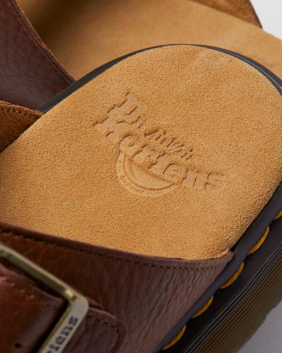 Dr. Martens Josef Ambassador Leather Buckle Sandal Slides Marrom | SN-DM85109