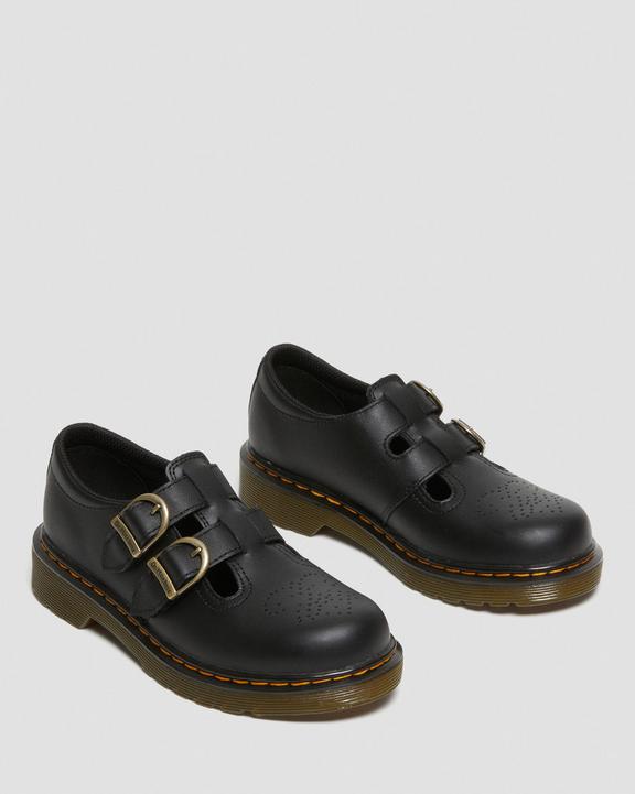 Dr. Martens Junior 8065 Softy T Leather Mary Jane Shoes Pretas | SN-DM84451