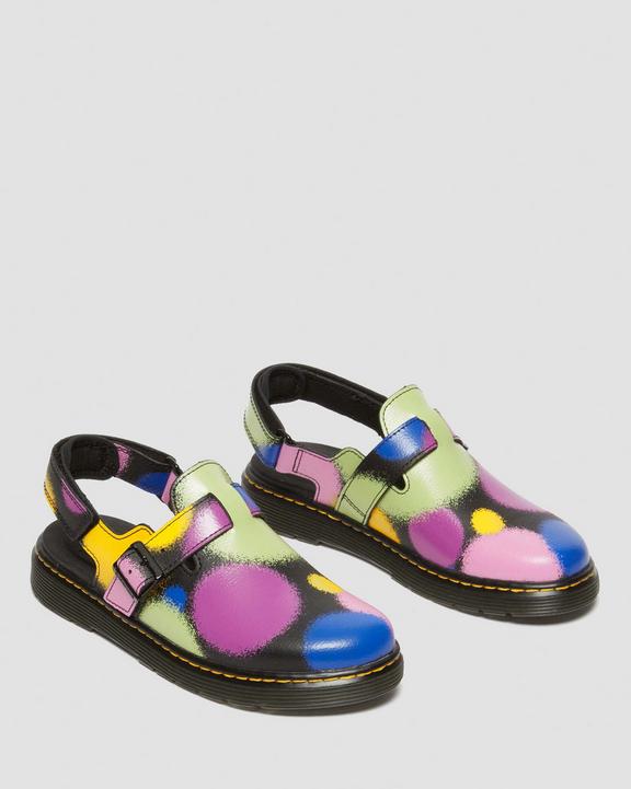 Dr. Martens Junior Jorgie Haze Hydro Leather Slingback Mules Pretas | SN-DM84590
