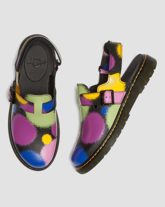 Dr. Martens Junior Jorgie Haze Hydro Leather Slingback Mules Pretas | SN-DM84590