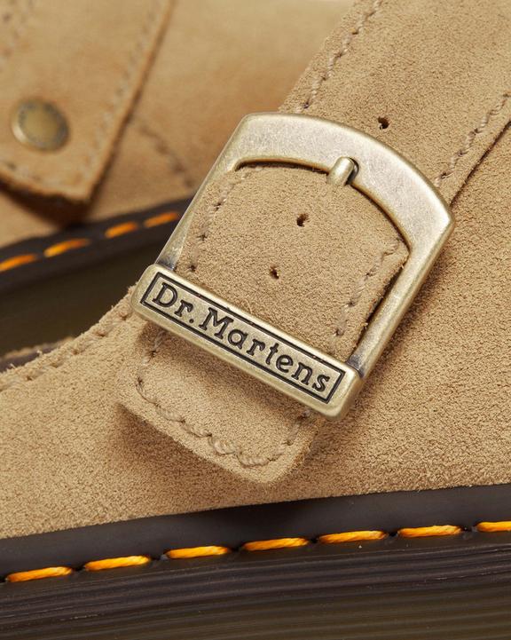Dr. Martens Laketen Bronx Suede Platform Mules Marrom | SN-DM84588