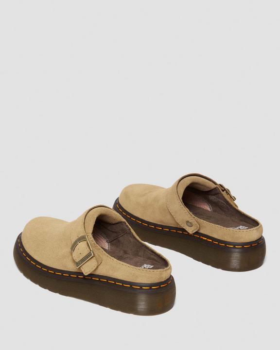 Dr. Martens Laketen Bronx Suede Platform Mules Marrom | SN-DM84588
