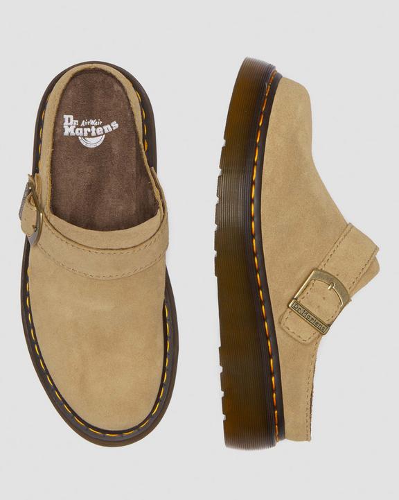 Dr. Martens Laketen Bronx Suede Platform Mules Marrom | SN-DM84588